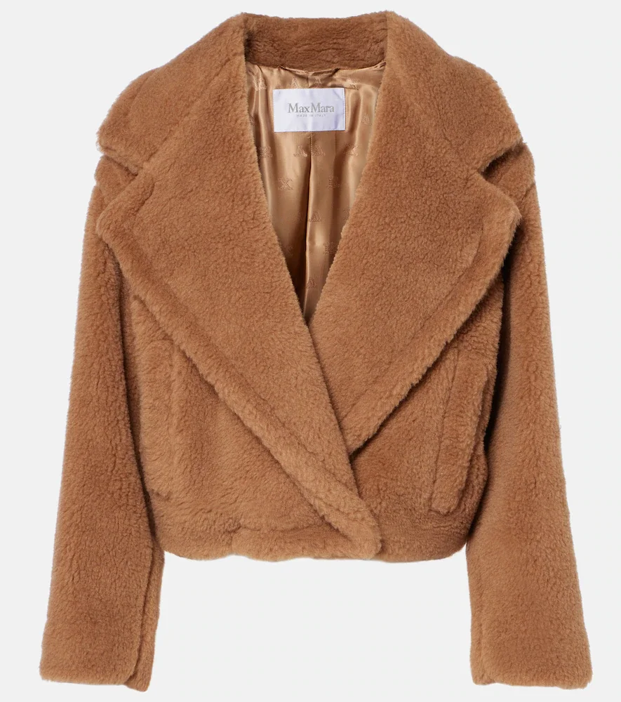 Gardone camel hair and silk teddy coat