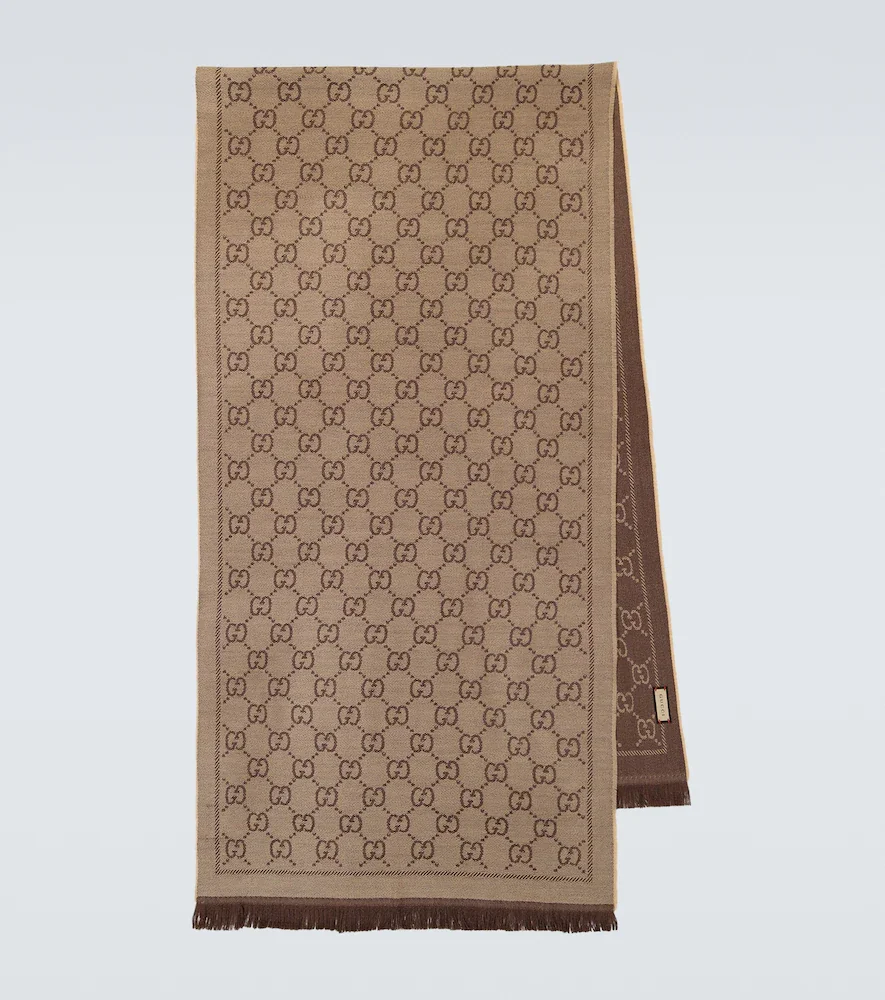 GG wool jacquard scarf