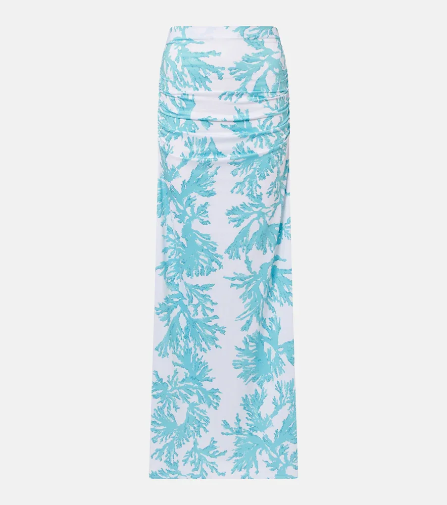 Gia printed jersey maxi skirt