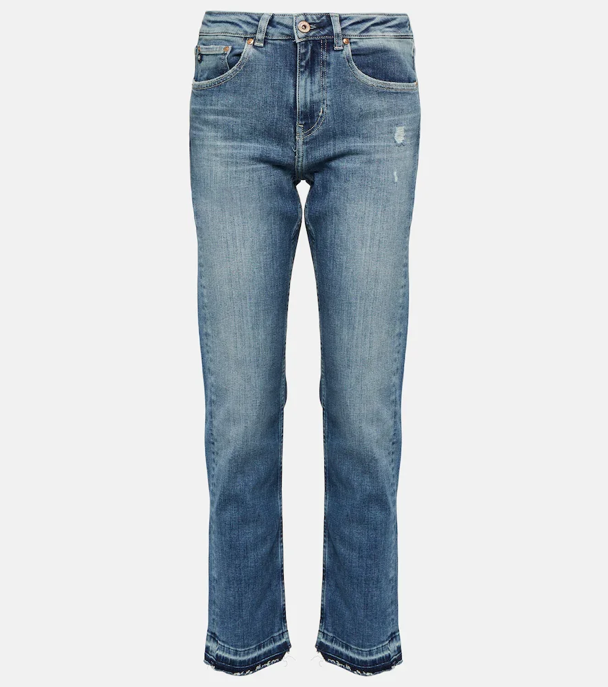 Girlfriend mid-rise straight jeans