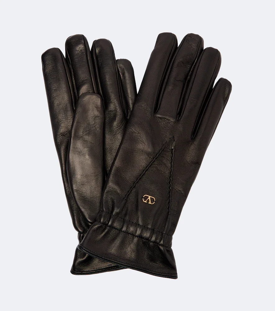 Guantes de piel con VLogo