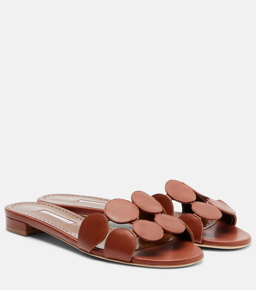 Haribalmuflat leather slides