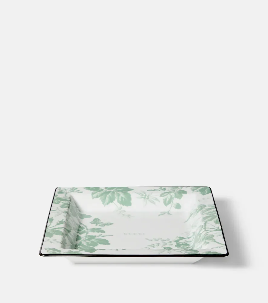 Herbarium porcelain trinket tray