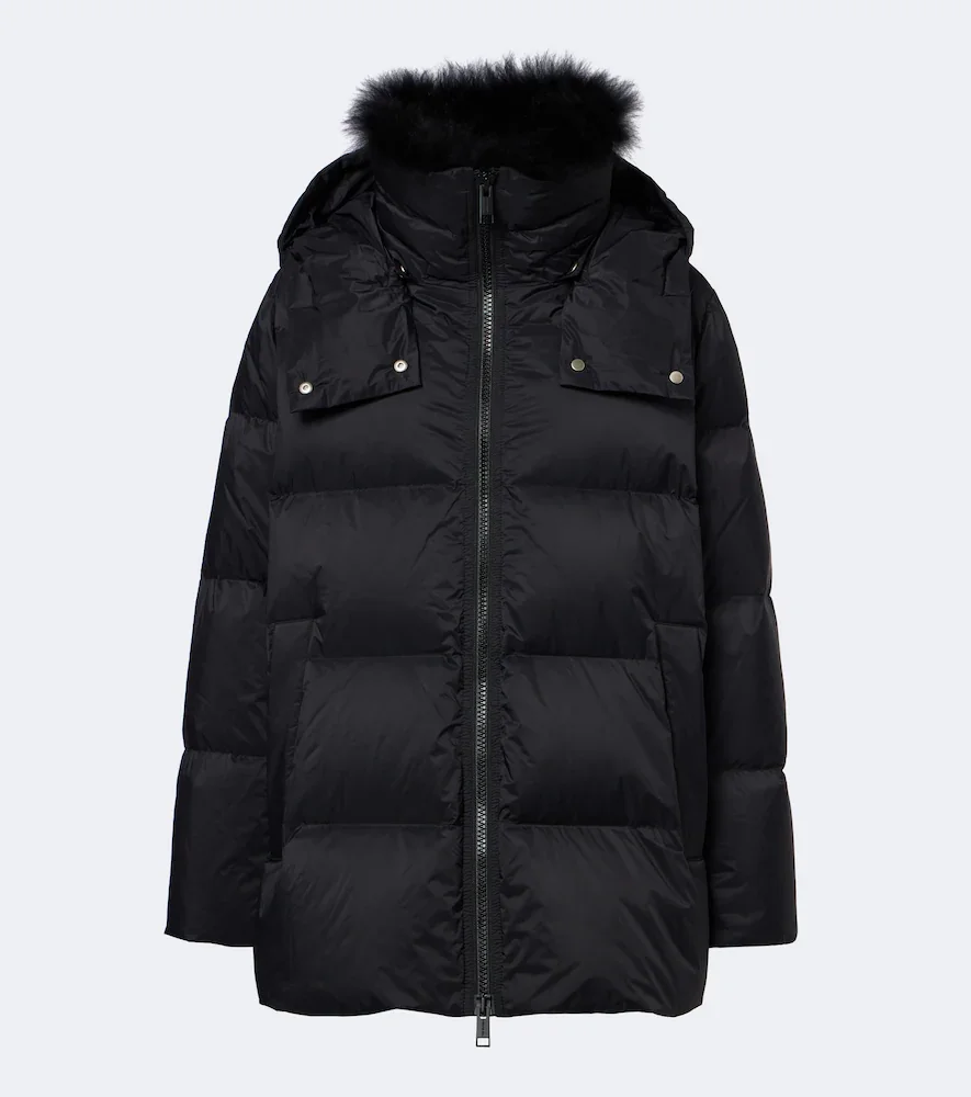 Hooded padded down jacket