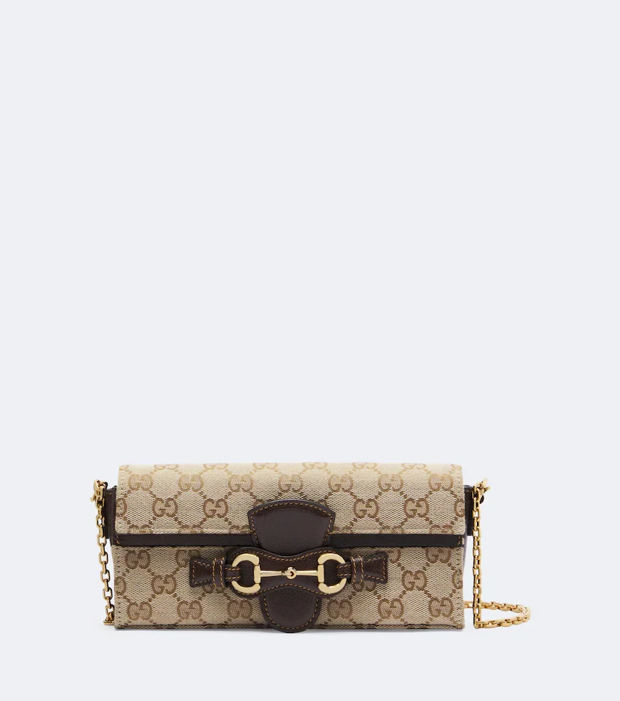 Horsebit GG Canvas wallet on chain