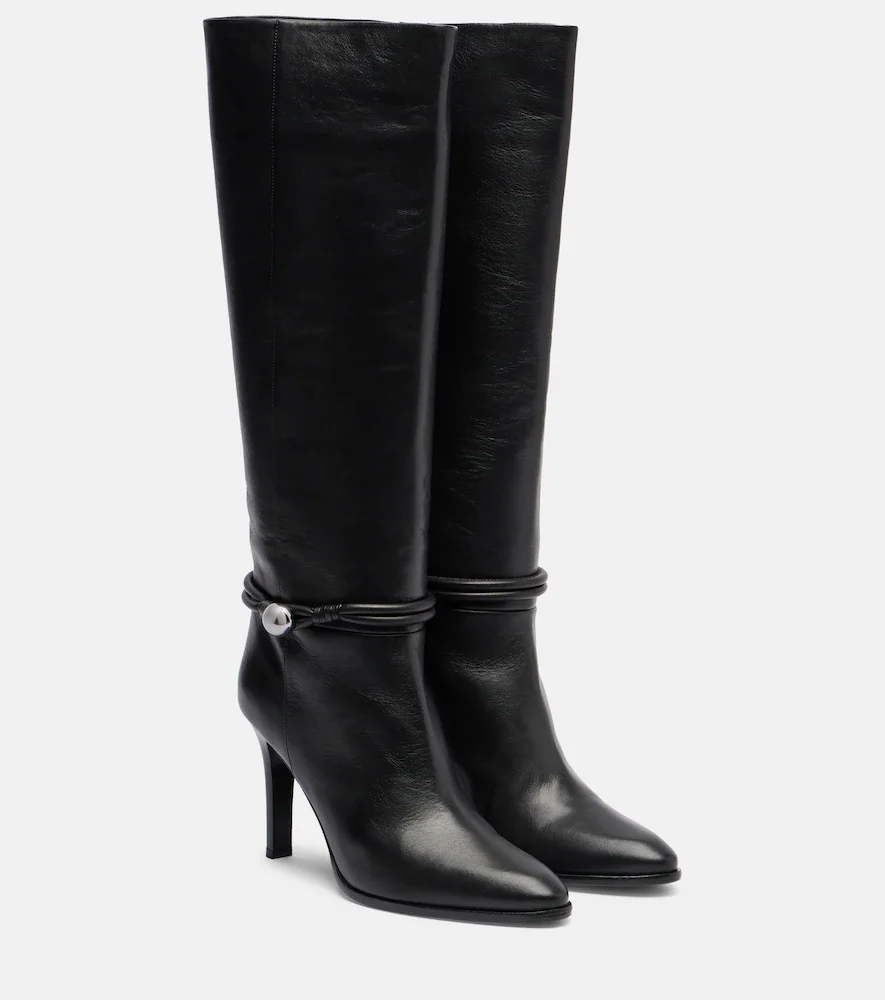 Ieva Button 90 leather knee-high boots