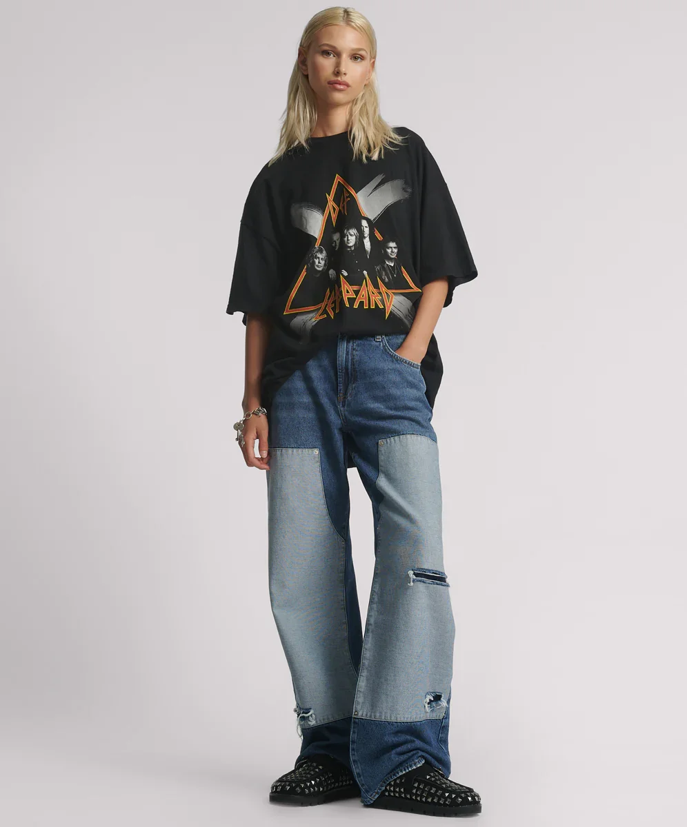 Jackson Mid Waist Wide Leg Denim Jeans - Blue Thunder,