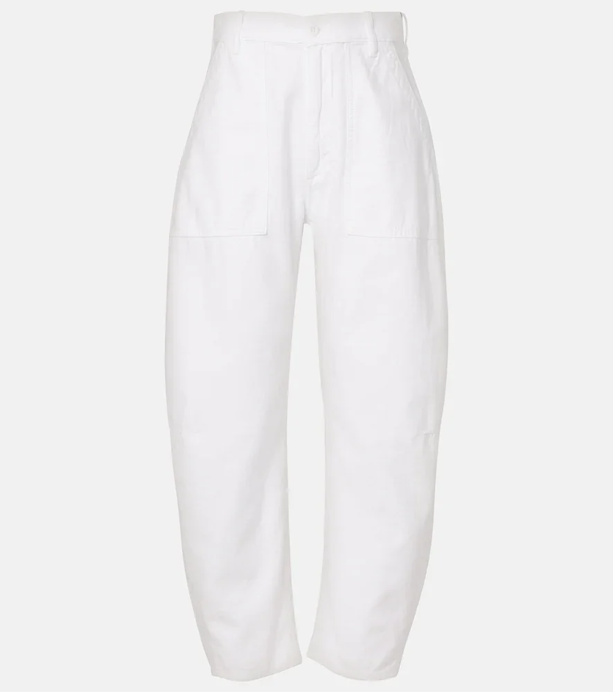 Jeans barrel de tiro alto