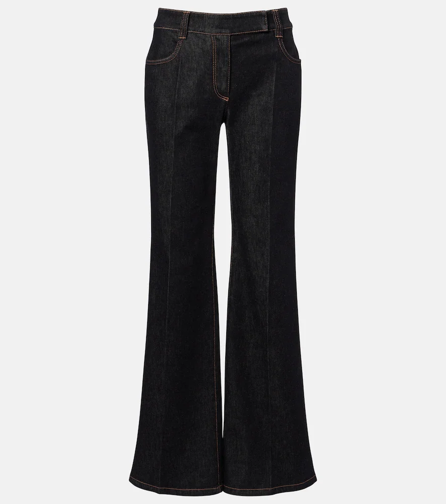 Jeans flared con cuentas Monili