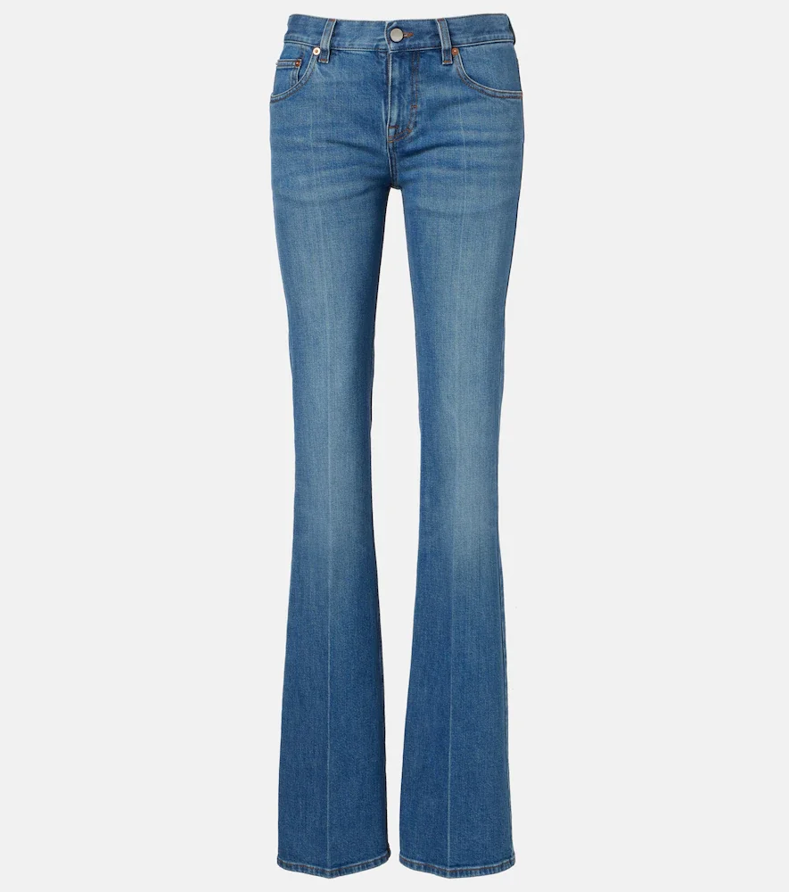 Jeans flared con efecto desgastado