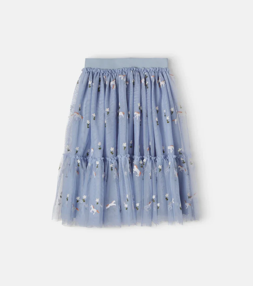 Jupe en tulle brodée