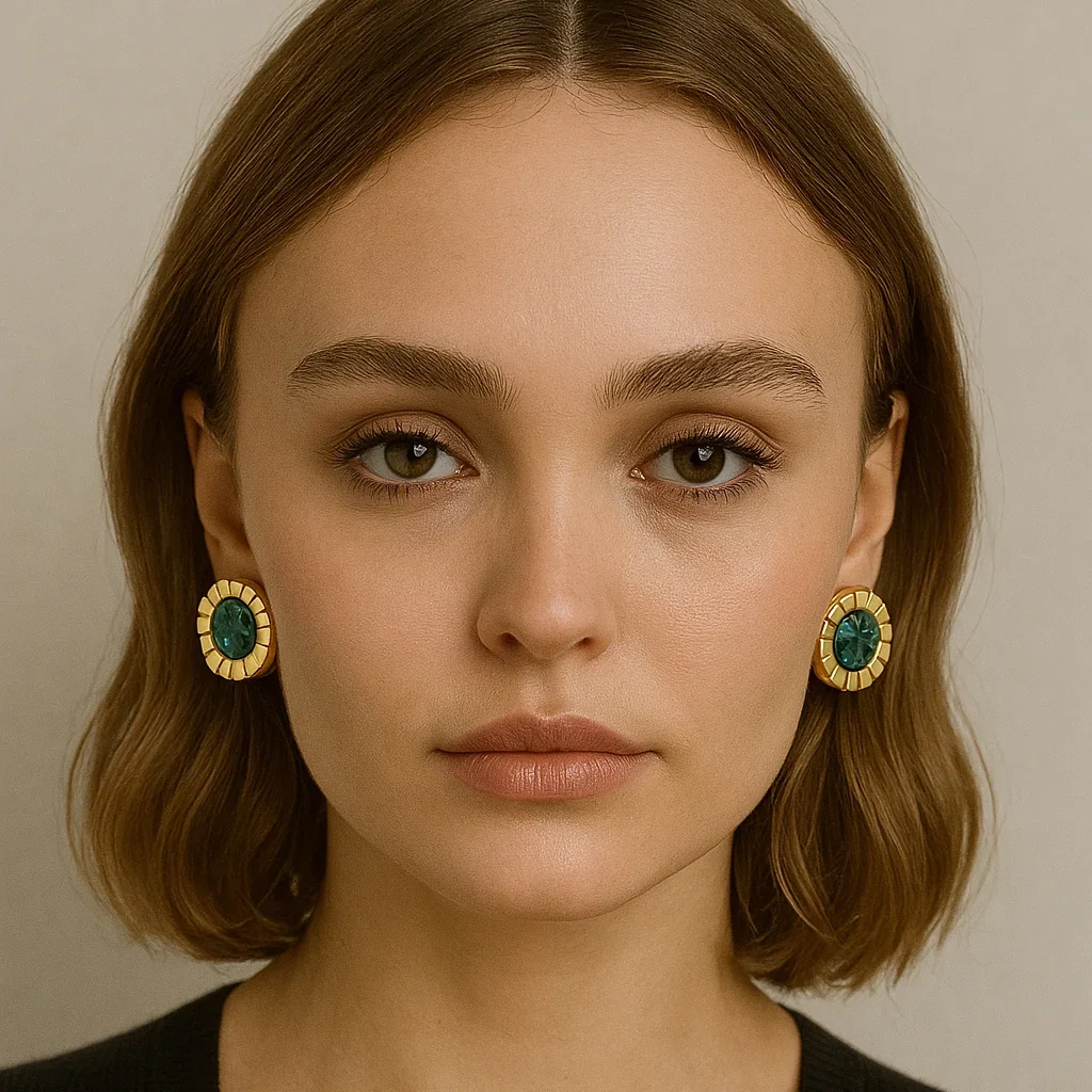 Karoline Circle Stud Earrings - 18k Gold Plated 1