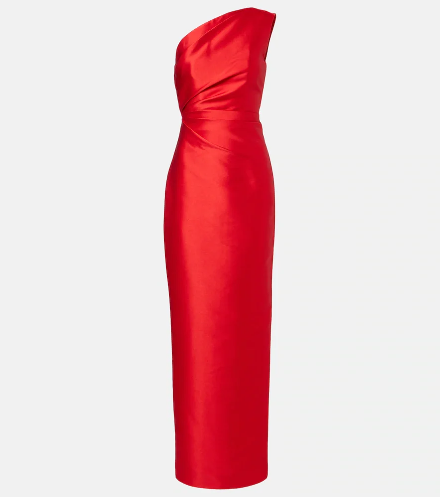 Kira draped satin cocktail dress