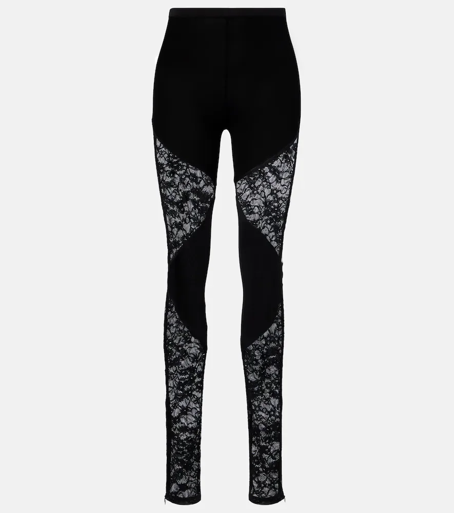 Lace-trimmed legging