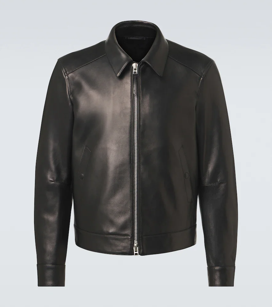 Leather blouson