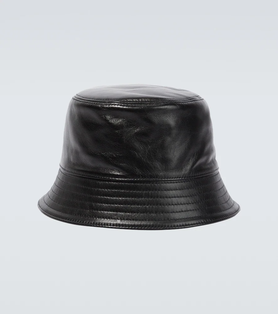 Leather bucket hat