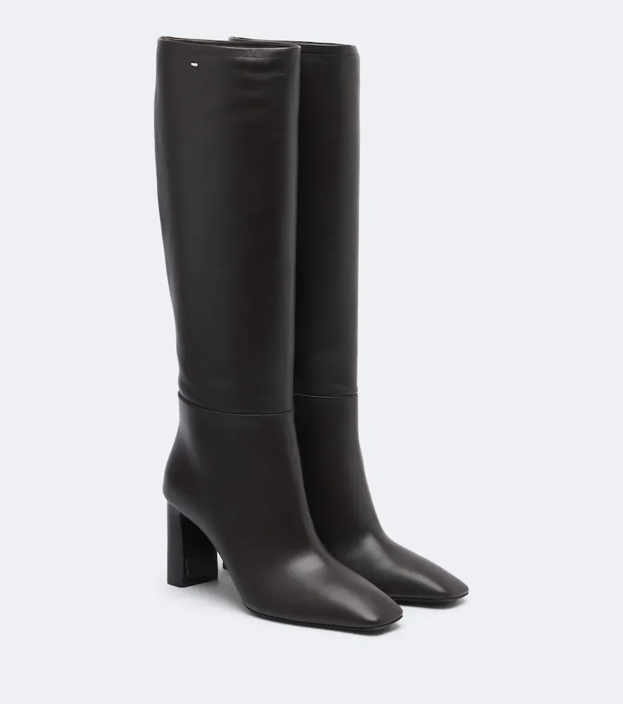 Leather knee-high boots
