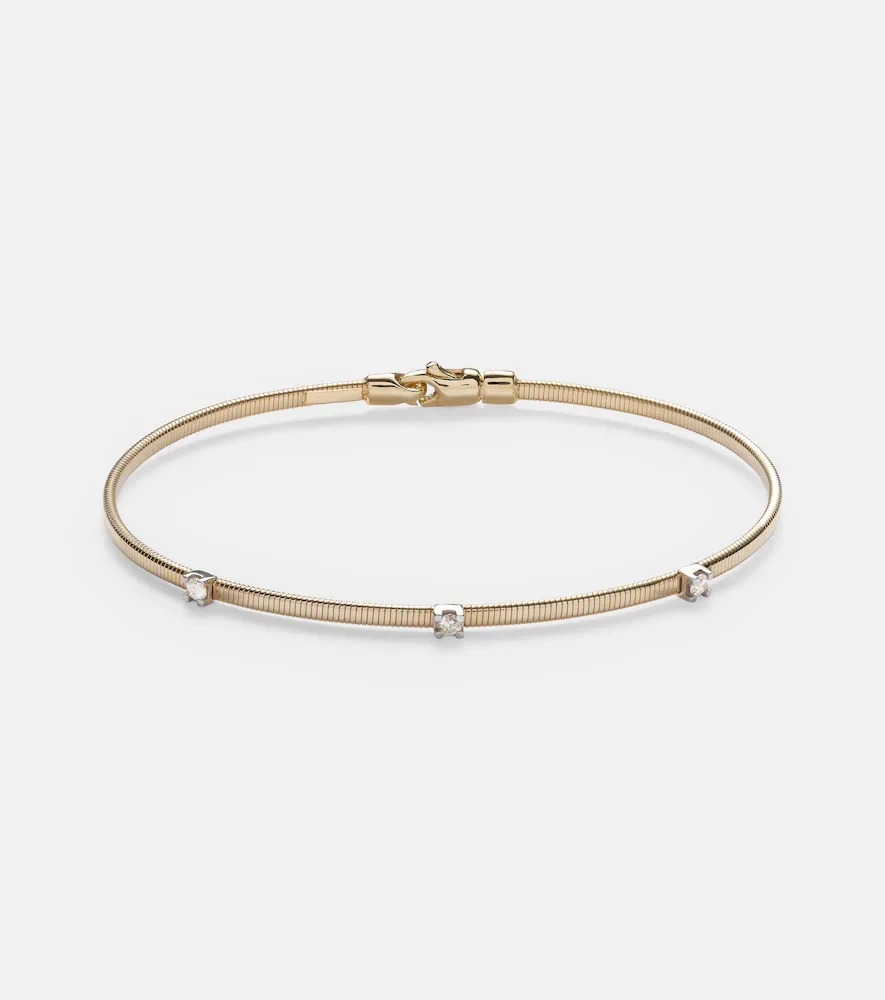Liquid Gold 14kt gold bracelet with diamonds