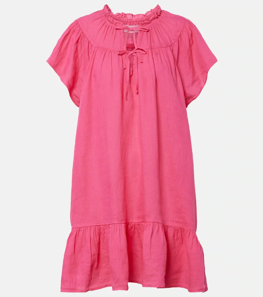 Livvy tiered linen minidress