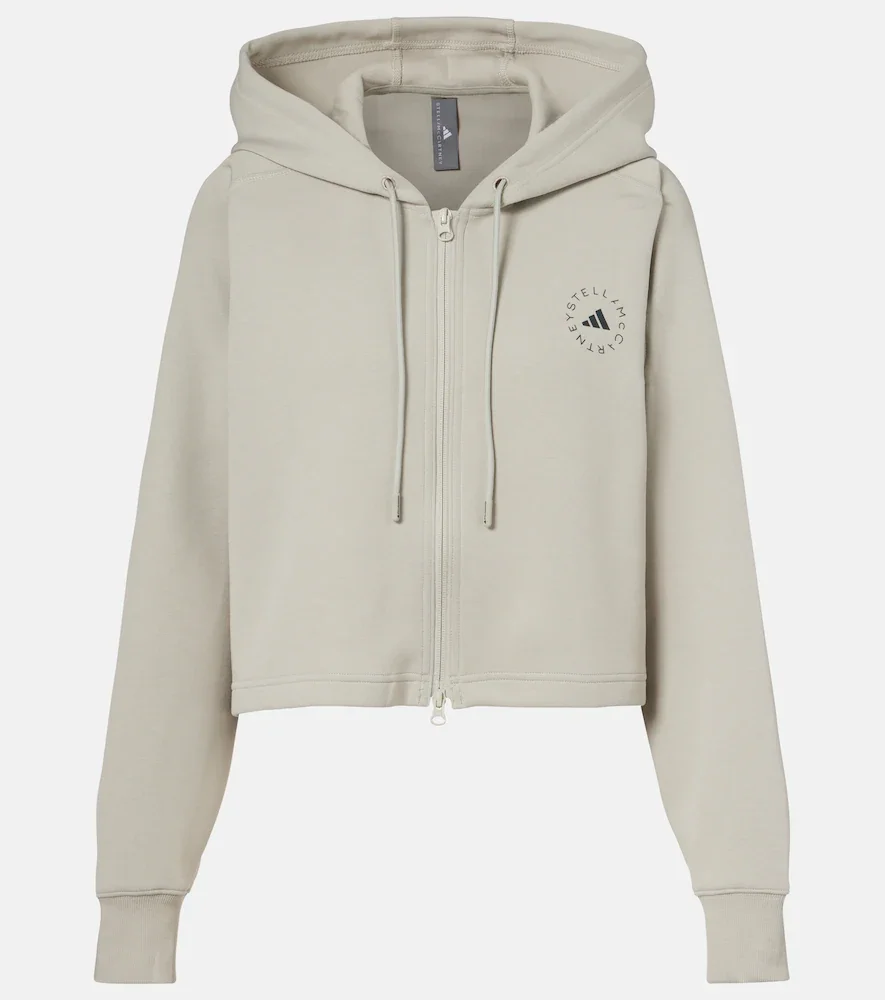 Logo cotton-blend jersey hoodie