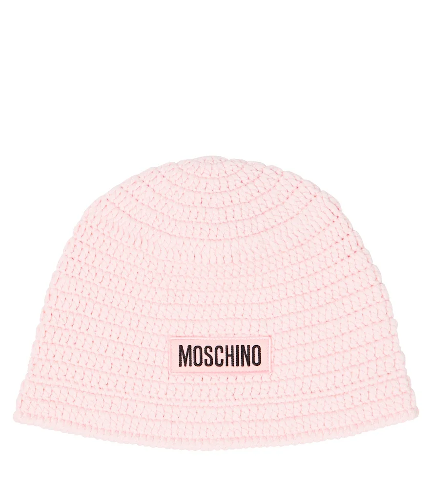 Logo crochet cotton beanie