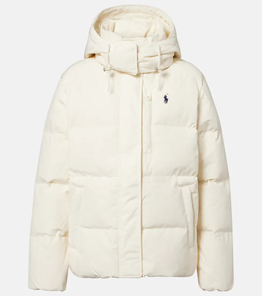 Logo quilted down jacket