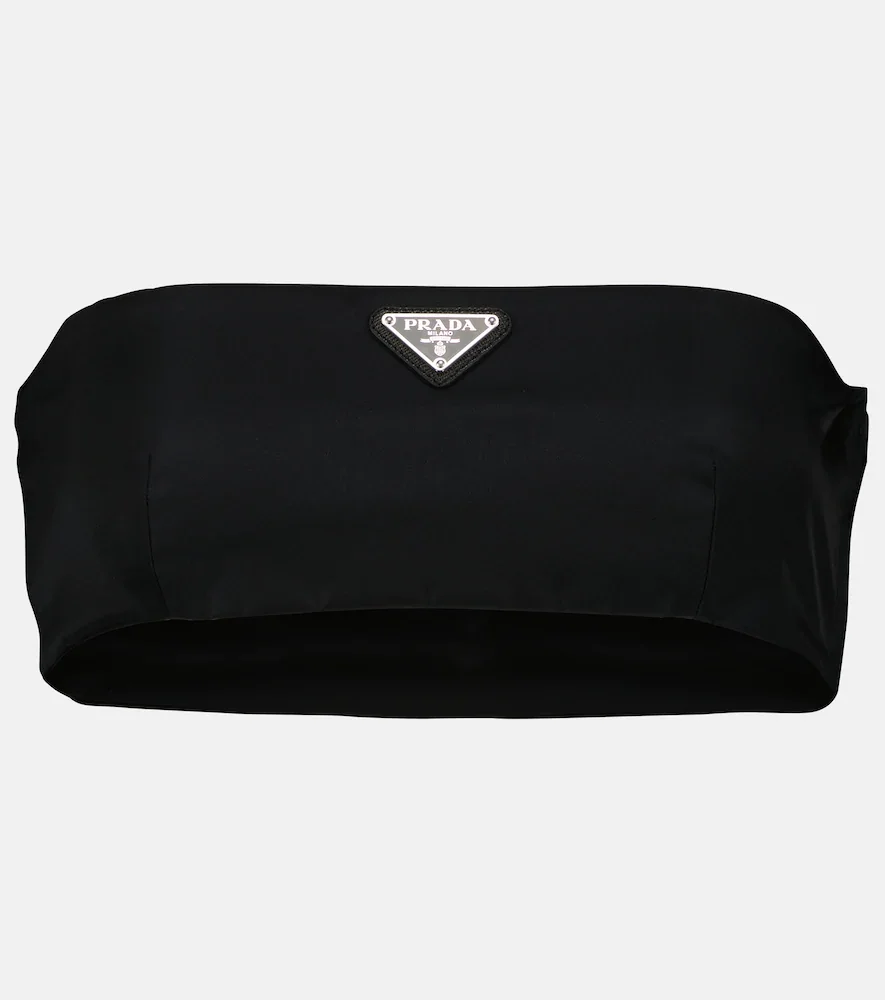 Logo Re-Nylon bandeau top