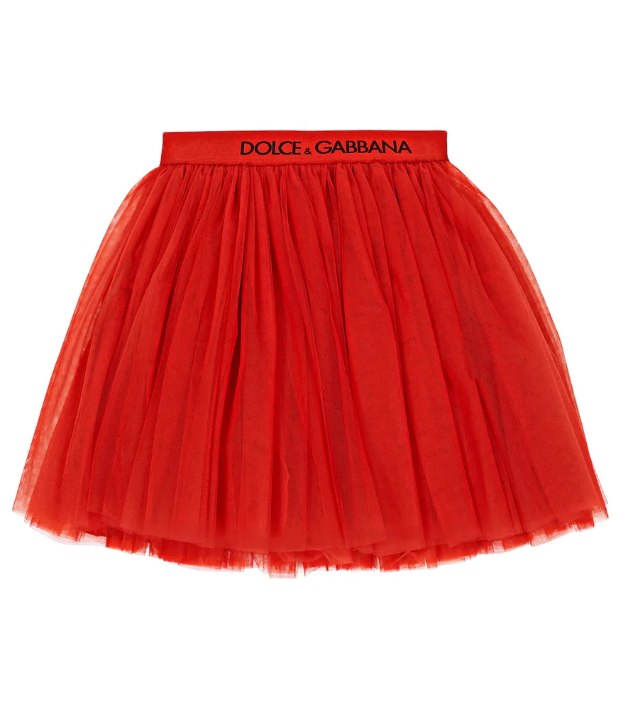 Logo tulle skirt