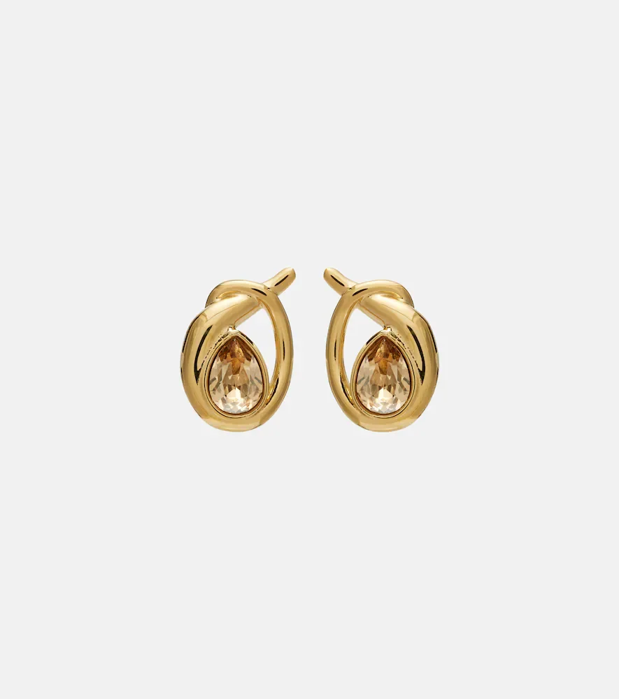 Looped crystal-embellished earrings