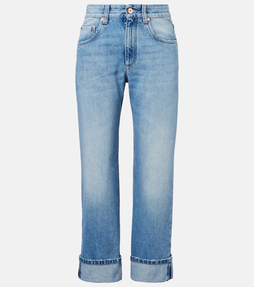 Low-rise straight jeans