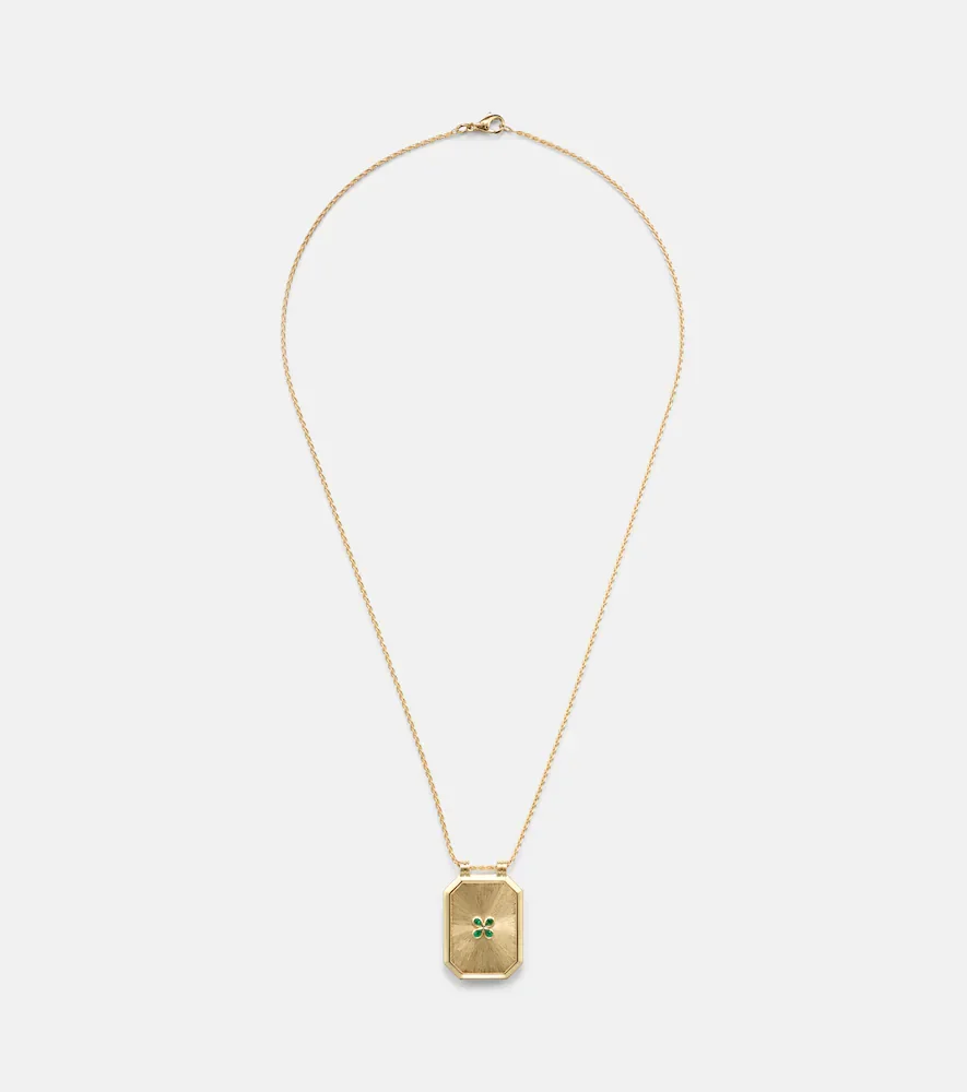 Luck 18kt gold pendant necklace with emerald