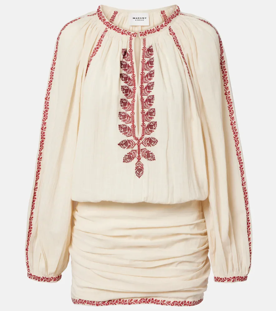 Ludy embroidered cotton minidress