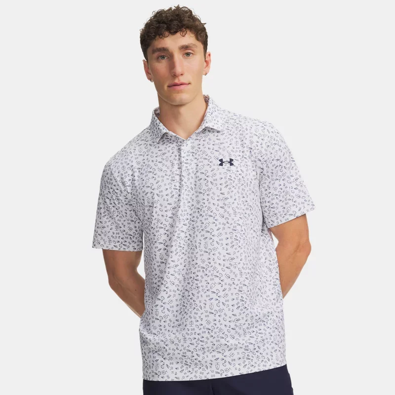 Matchplay Printed Men's Polo White Academy Academy XXL