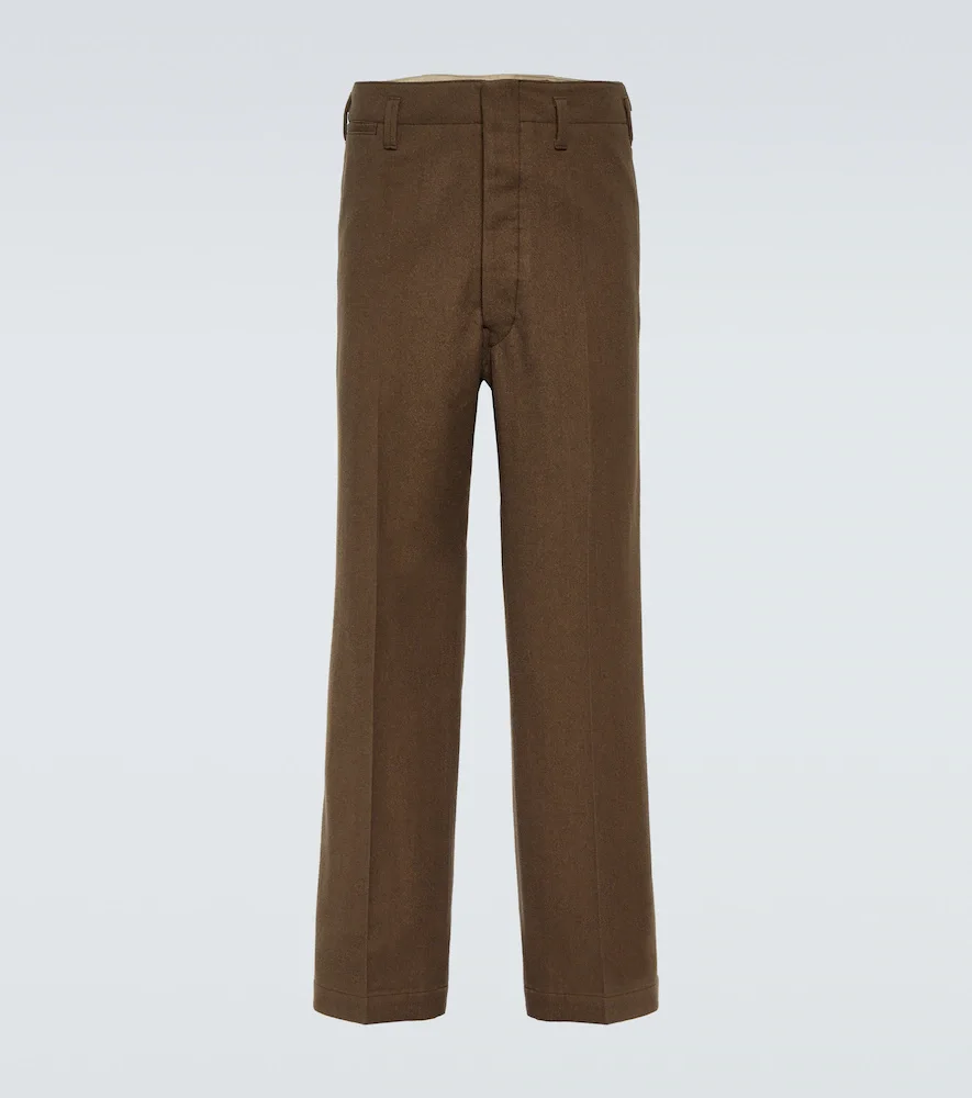 Maxi cotton and wool chinos