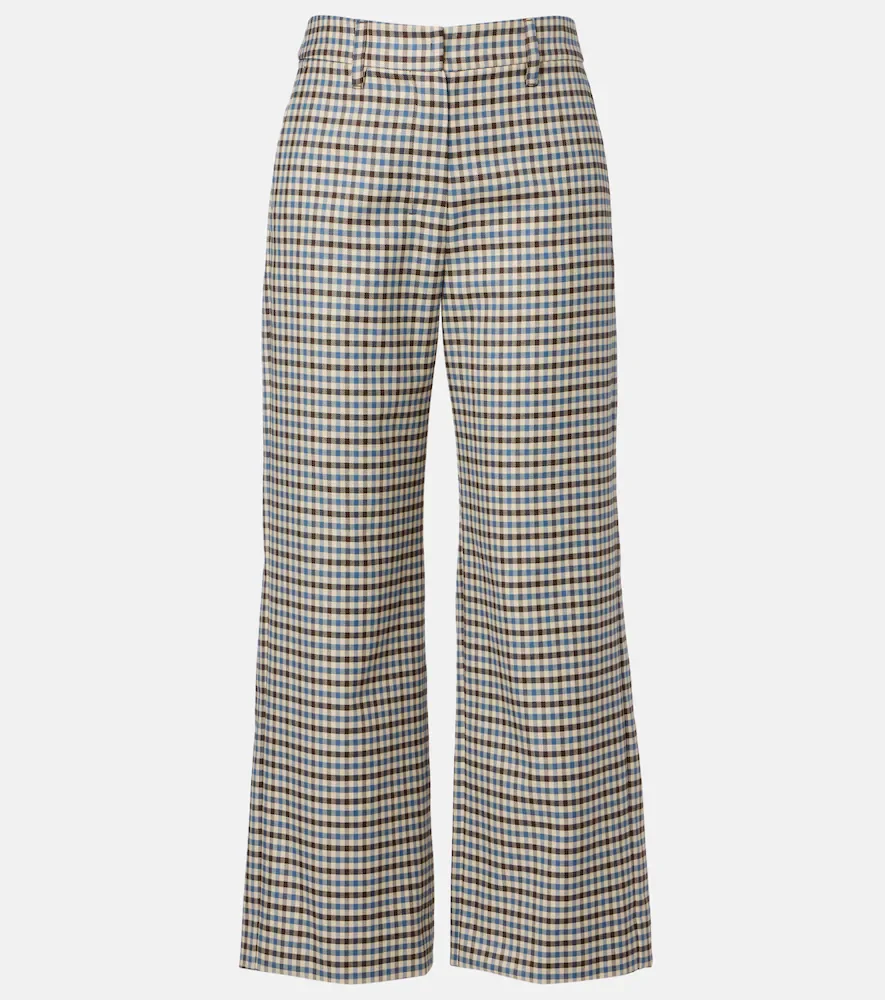 Michelle wool and cotton wide-leg pants