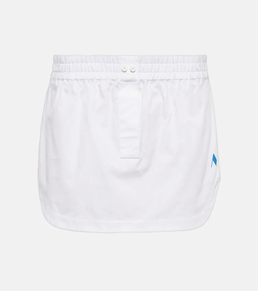 Mid-rise cotton miniskirt