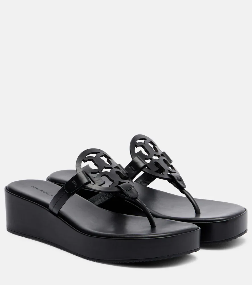 Miller leather platform thong sandals