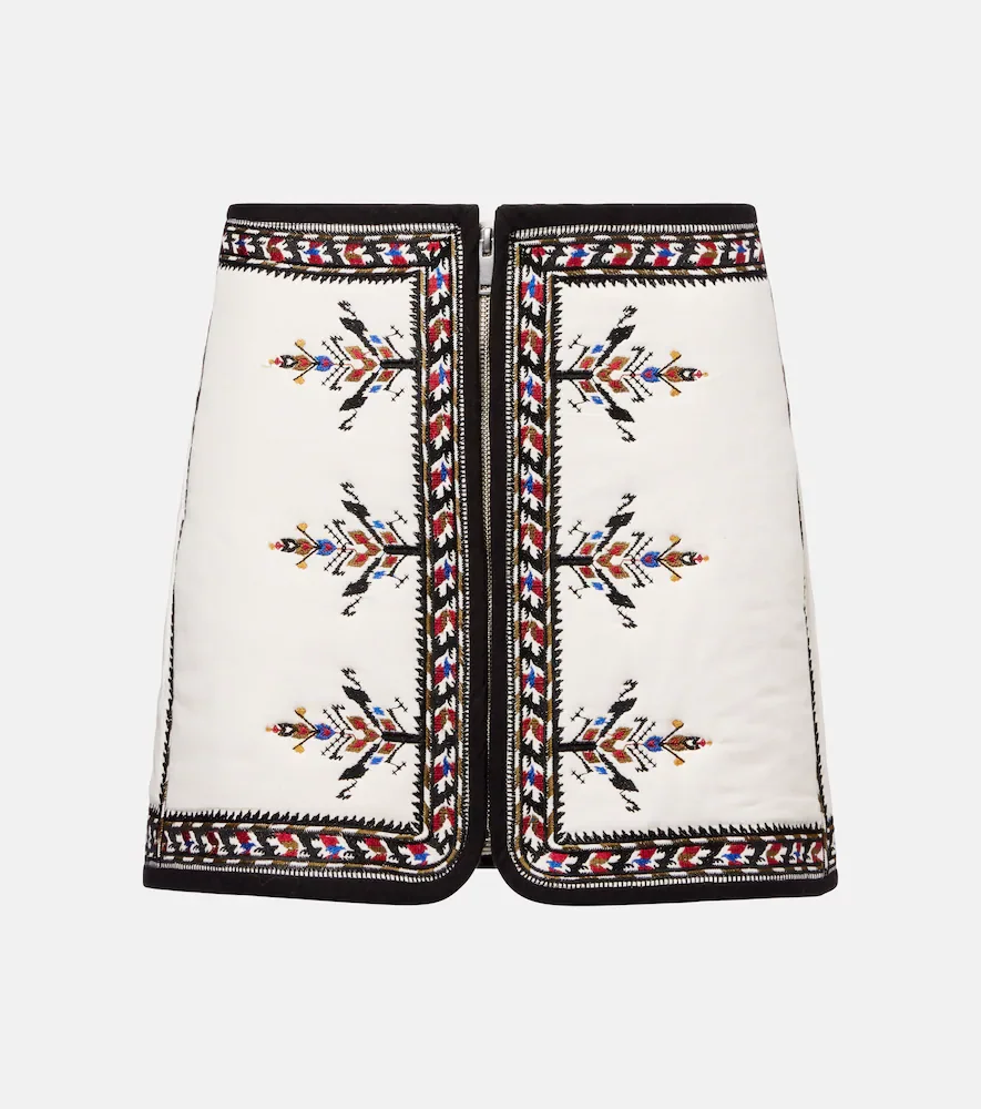 Mini-jupe Zeria brodée en coton