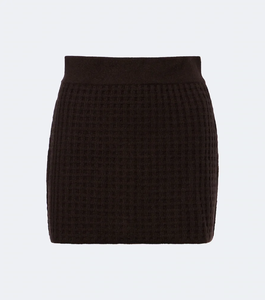 Minifalda de jacquard de lana y cachemir