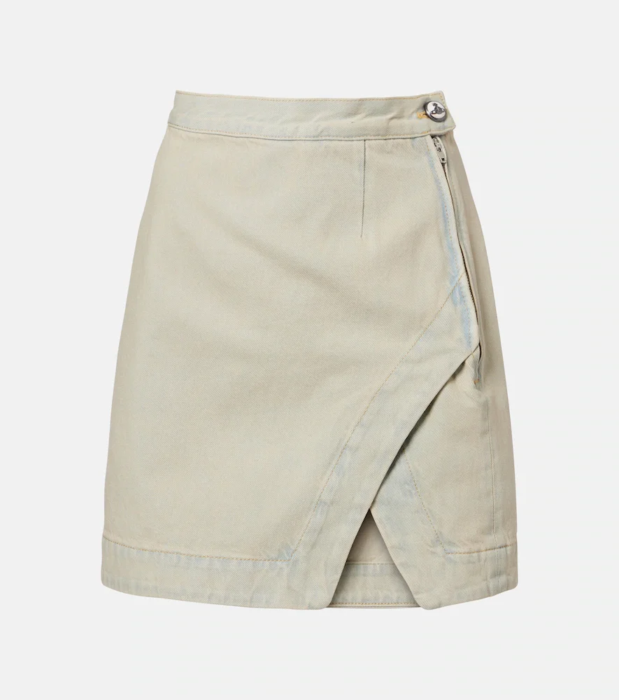 Minifalda Rita de denim con efecto desgastado