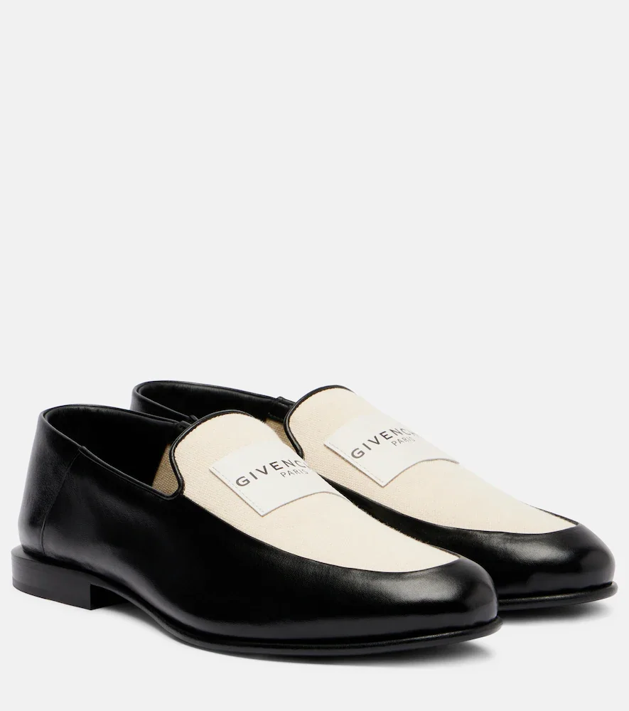 Mocasines Label de piel y lona