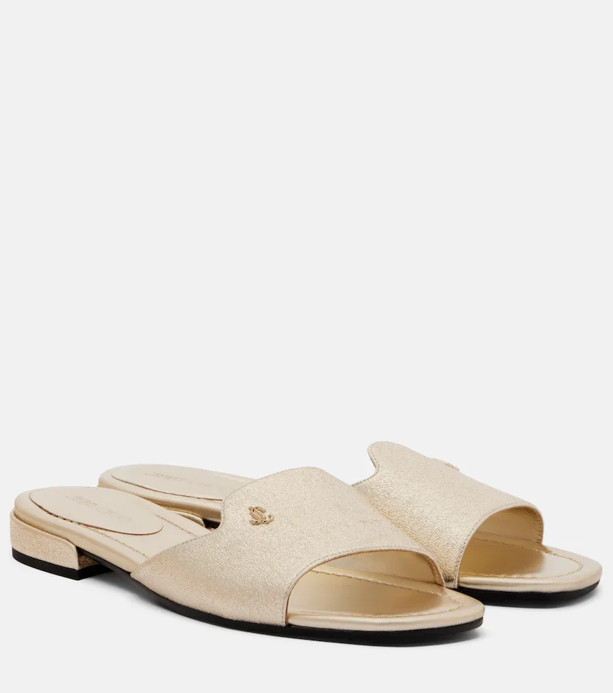 Mules Dina en cuir métallisé
