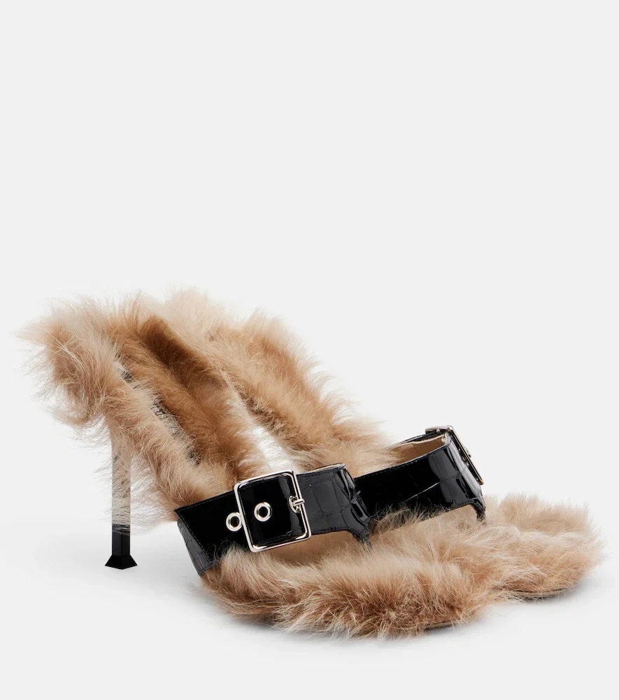Mules Helix 95 en cuir embossé