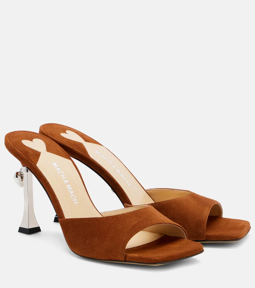 Mules Puffy Heart Ring 95 en daim