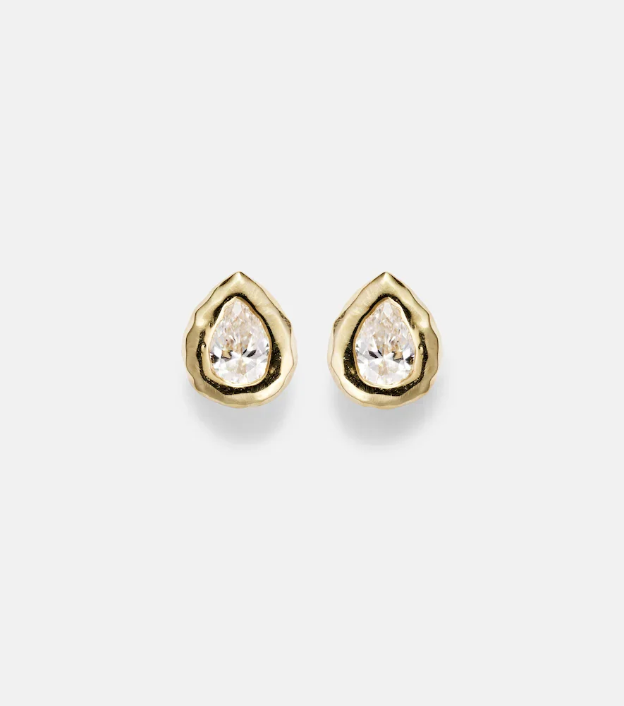 Nesting Gem 18kt gold earrings with diamonds