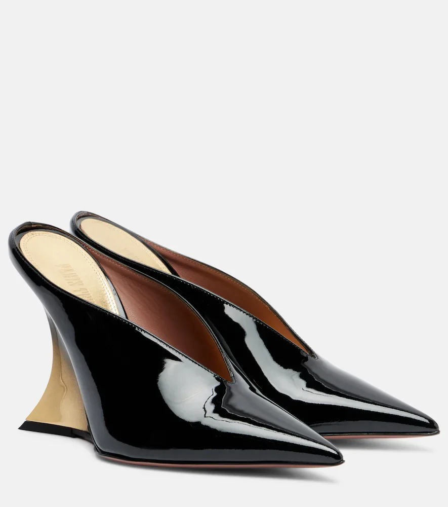 Nina 105 patent leather wedge mules