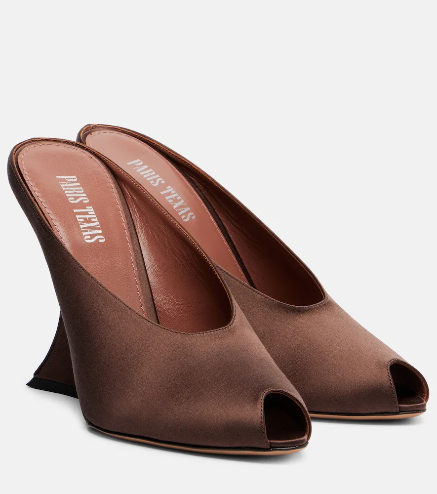 Nina 105 satin wedge mules