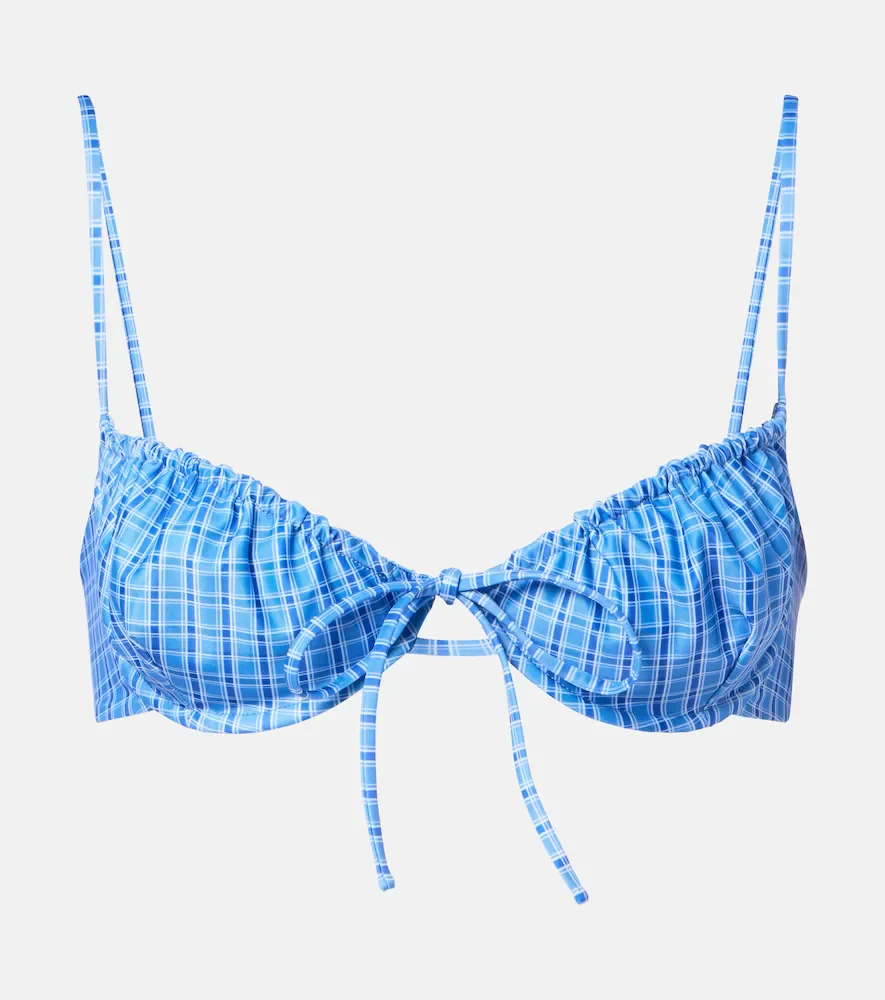 Ombra checked bikini top