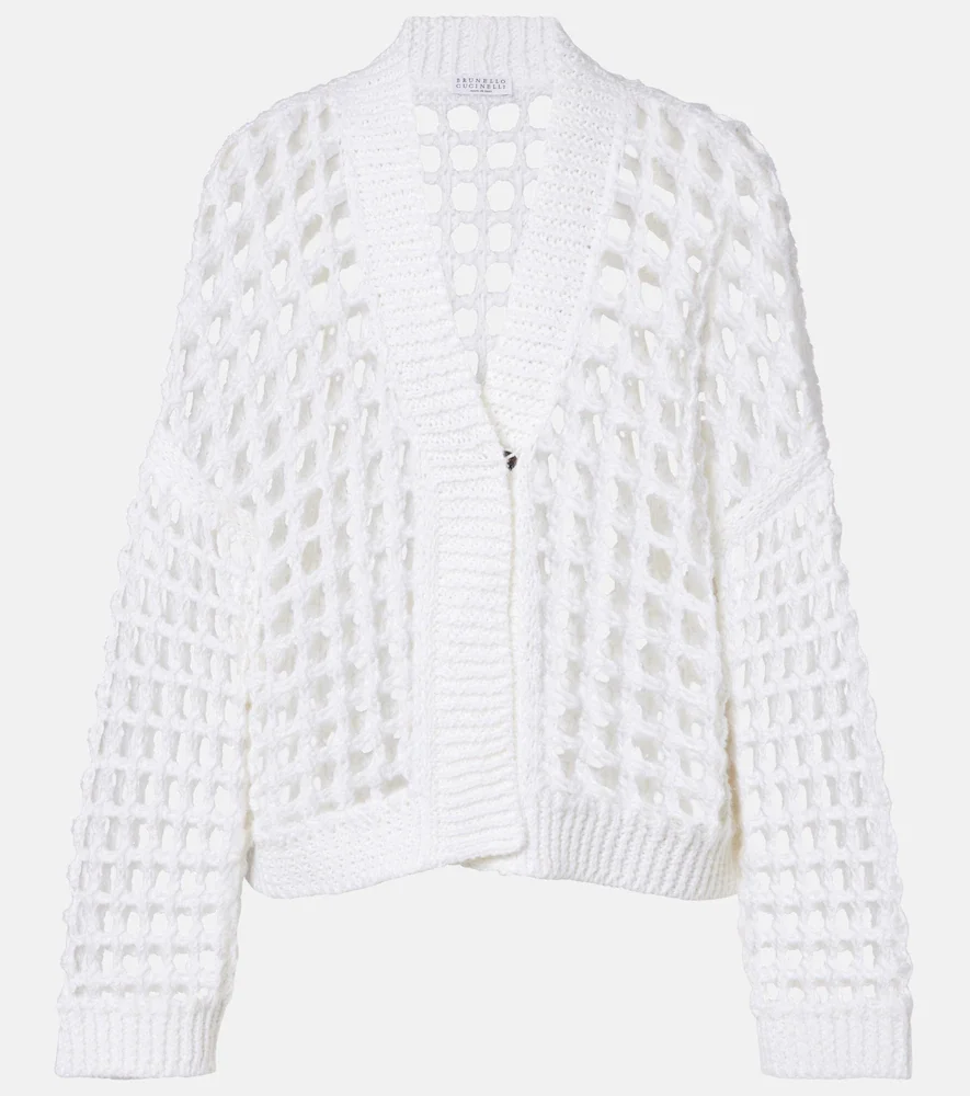 Open-knit cotton cardigan