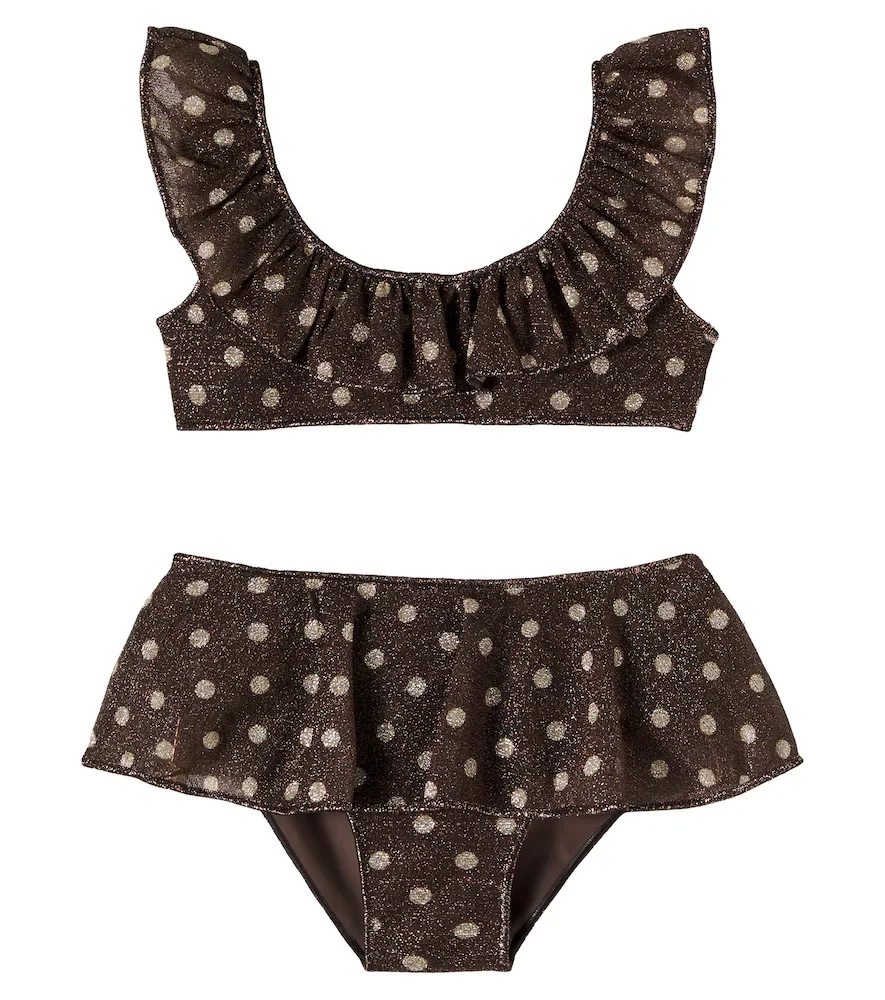 Oséree Kids Osemini Lumière polka-dot ruffled bikini